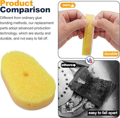 Packs Refill Heads Compatible with Dish Daddy, Non-Scratch Wand Refill Sponge Heads Compatible with Scrub Daddy, Upgrade Much Thicker and Durable (8.)