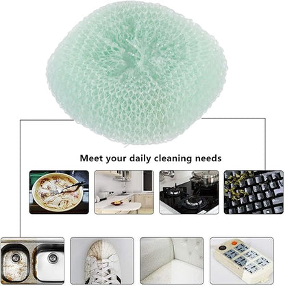 HOMSFOU 12pcs Kitchen Scouring Balls Multi-Functional Cookware Cleaning Brush Balls Non-Scratch Dishwashing Scrubbers for Home Kitchen Cleaning Random Color