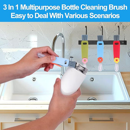 XANGNIER 3 in 1 Cup Lid Gap Cleaning Brush Set,Multifunctional Water Bottle Lid Cleaner Brush,3 Pack Water Bottle Crevice Cleaning Tool,Tumbler Lid Cleaner Brush for Stanley/YETI Cup,Kitchen Gadgets