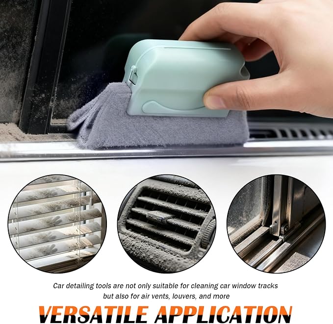 3PCS 2026 Upgraded Car Window Track Cleaner Kit,Hand-Held Window Track Cleaning Tools Kit for Windows Tracks,Narrow Gaps,Portable Windows Sill Cleaner Tool for Most Vehicles