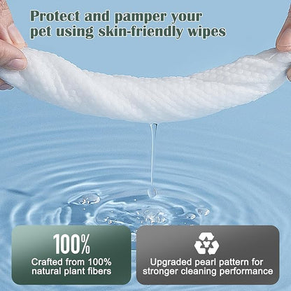 50 Pack Dog Wipes for Paws and Butt Unscented Hypoallergenic Pet Grooming Wipes Gentle Earth-Friendly Cleaning Wipes for Puppies, Kittens & Senior Pets Deodorizing Waterless Bathing Wipes