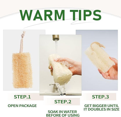 Natural Loofah Dish Sponge Pack 6 Vegetable Scrubber for Kitchen -100% Biodegradable Compostable Dishwashing Scouring Pad Zero Waste Plastic Free Eco Friendly Sustainable