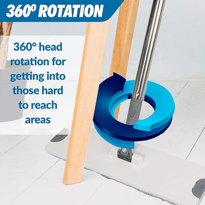 X3 Mop, Separates Dirty and Clean Water, 3-Chamber Design, Flat Mop and Bucket Set, Hands Free Home Floor Cleaning, 3 Reusable Microfiber Mop Pads Included (Original X3 Mop)