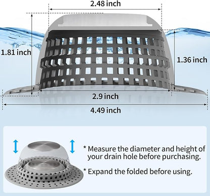 Aluvor Shower Drain Hair Catcher Bathtub Drain Cover Shower Protector for Pop-Up & Regular Drains