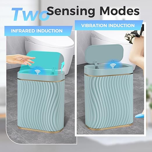 Ogikey Bathroom Small Trash Can with Automatic Touchless Lid, 2.6 Gallon Smart Garbage Can Narrow Waterproof Trash Bin for Bedroom, Office, Living Room