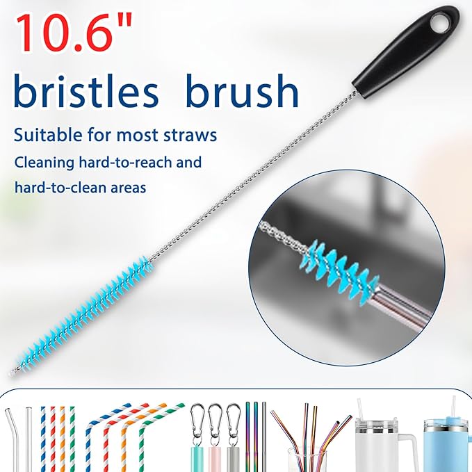 Water Bottle Cleaner Brush，Bottle Brush Tube Cleaning Lab Set with Long Handle，for Cleaning Beer Bottles, Wine Bottles,Bong，Straw Cleaner ，Crevice Cleaning，Straw Cleaner，Baby Bottle