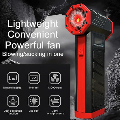 T2 Compressed Air Duster-130000RPM Cordless Electric Air Duster,4-Gear Adjustable Air Blower,Portable Rechargeable Turbo Fan for Computer,Keyboard,Car,Home Cleaning