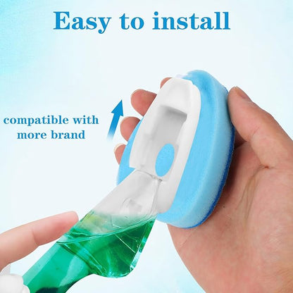 6 Pcs Dishwasher Sponge Dishwand Refills Scrubber Sponges Non Scratch Head Replacement for Dish Wand Heavy Duty Scrub Dots Dispenser Scrubber Pads for Kitchen Cleaning Blue