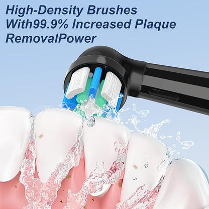 6 Pack IO Brush Head Compatible with Oral B IO 2/3/4/5/6/7/8/9/10/Deep Clean Electric Toothbrush, Replacement Heads Compatible with Oral B IO for Effective Cleaning (Black)