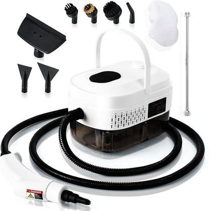 1L Handheld Steam Cleaner for Home and Kitchen Cleaning, 2500W 15s Fast-Heating & 3 Speeds, Portable Steam Cleaner Multi-Surface Deep Cleaning Supplies for Surface, Corner, Crevice (110V, White)
