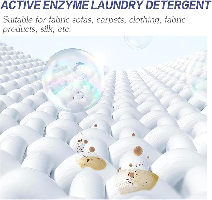 Active Enzyme Laundry Stain Remover - 2023 New Enzyme Cleaner Clothing Stain Remover, Natural Non Toxic Widely Applicable for Enzyme Carpet Fabric Hats Pet Oil Red Wine Ink Armpit Stain Remover (1PC)