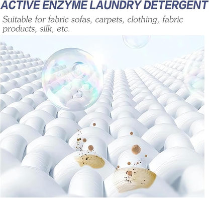Active Enzyme Laundry Stain Remover - 2023 New Enzyme Cleaner Clothing Stain Remover, Natural Non Toxic Widely Applicable for Enzyme Carpet Fabric Hats Pet Oil Red Wine Ink Armpit Stain Remover (2PCS)