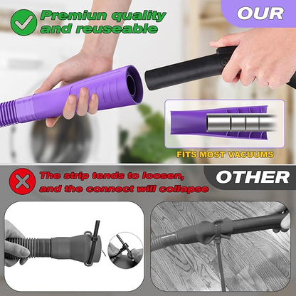 Sealegend Dryer Vent Cleaner Kit - Vacuum Hose Attachment & Lint Brush,Dryer Vacuum Hose Attachment Fit Most Vacuums and Dryer, Refrigerator Coils & Behind Appliances, Purple