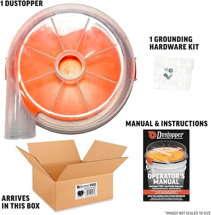 Dustopper PRO Low-Profile Dust Separator Only Elbows & Hose Sold Separately, Up to 99.9% Efficiency, Vacuum Accessories for Wet/Dry Vac with at Least 5HP, Fits 2-½” Nominal Fittings