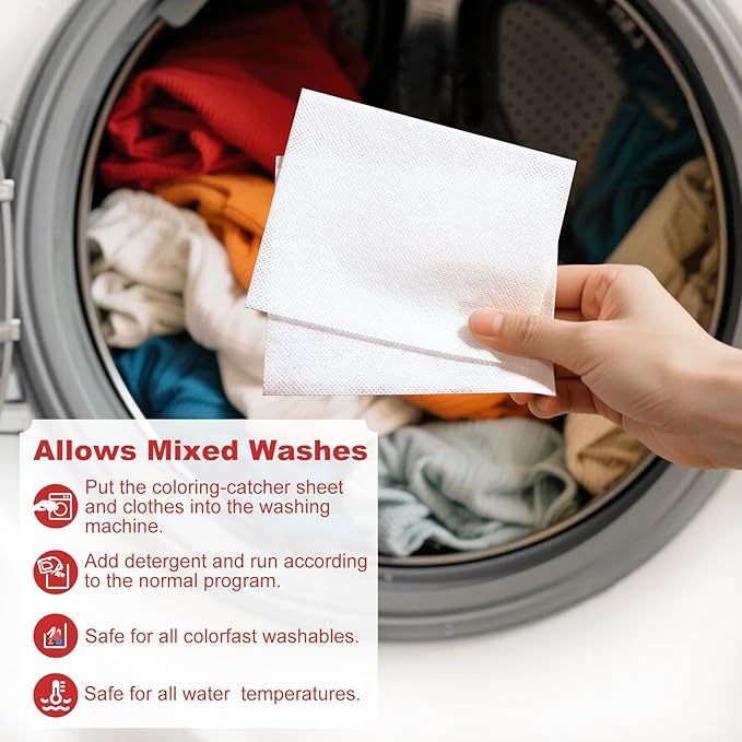 Laundry Color Catchers Sheets 120 Count,Color Catchers for Laundry Allow Clothes Mixed Washes and Prevents Color Run,Color Grabber Laundry Sheets,Fragrance Free Color Remover for Clothes