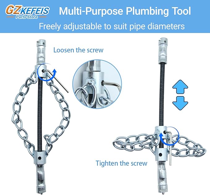 Flex‑Shaft Sewer Descaling Chain, Push-Type Rotary Cable for PVC Pipes, Toilets & Boilers, Compatible with 16mm Spring, Multi-Purpose Plumbing Tool