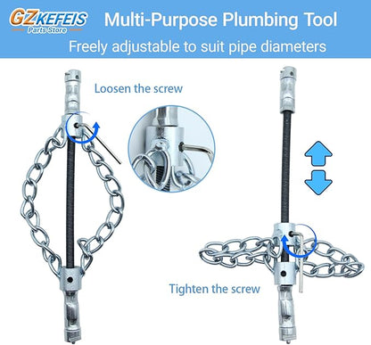 Flex‑Shaft Sewer Descaling Chain, Push-Type Rotary Cable for PVC Pipes, Toilets & Boilers, Compatible with 16mm Spring, Multi-Purpose Plumbing Tool