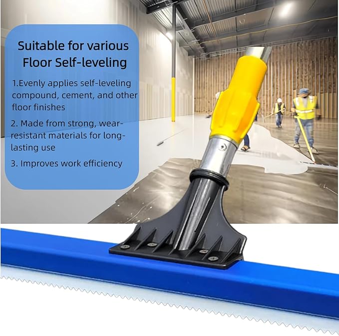 16in Epoxy Squeegee, Teeth Notched Squeegee for Self Leveling Cement Urethane Epoxy, Lightweight Professional Epoxy Tool for Garage Floors Driveways