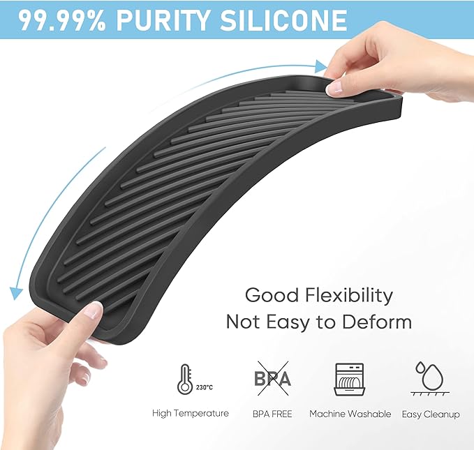 EG-SIPRO Silicone Sponge Holder,Kitchen Sink Organizer Tray Kitchen Soap Tray Soap Sponge Holder for Bathroom Counter Sponge Caddy Dish Soap for Scrubber,Soap Dispenser,Scouring Pad