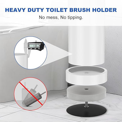 Toilet Brush and Holder Set: 304 Stainless Steel (White)