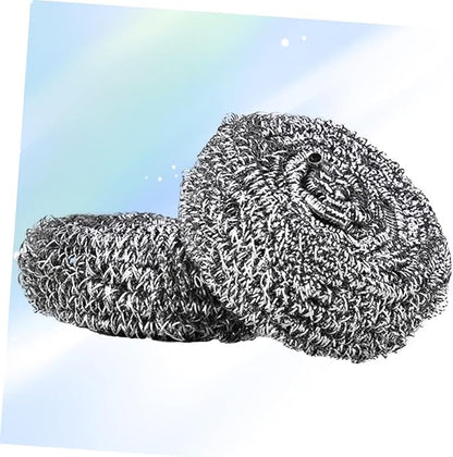 Alipis 2pcs Stainless Steel Kitchen Cleaning Balls Heavy Duty Dish Scrubbers Spiral Design Rust-Resistant Scourers for Pots and Pans for Tough Kitchen Cleaning Tasks