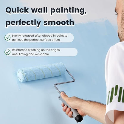 VOOMEY Paint Roller Covers, Microfiber Paint Roller 9 Inch, 3/8 Nap Roller 9 Inch,Pack of15, Paint Supplies for Painting Walls