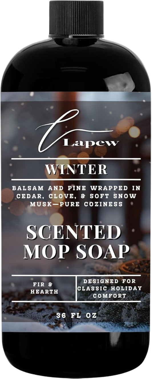 Lapew Winter Scented Mop Soap - Luxury Floor Cleaner Concentrate for Mopping Tile, Laminate, Vinyl & Hardwood | Streak-Free, Low-Foam | 36 oz