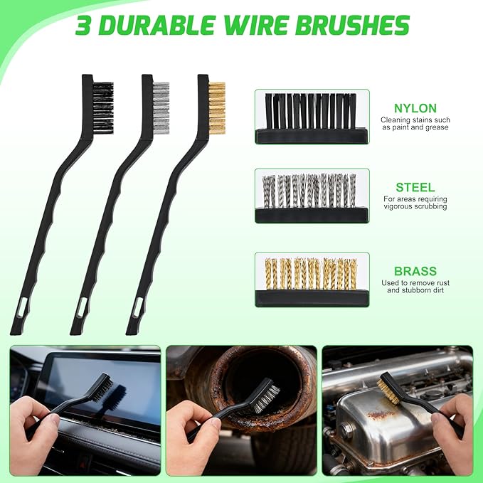 Nilight 27PCS Car Detailing Kit Auto Cleaning Tools Wash Set with Storage Carry Bag Home Use for Interior Exterior Deep Clean Polish Car Care Windshield Dashboard Seat Air Vents Wheels Tires, Green