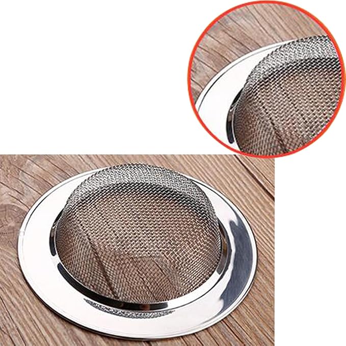 4.5 Inch Stainless Steel Sink Drain Strainer – Kitchen Sink Strainer Catches Food Debris & Hair – Fine Mesh Rustproof Filter Basket for Standard Kitchen Sinks, Easy Clean