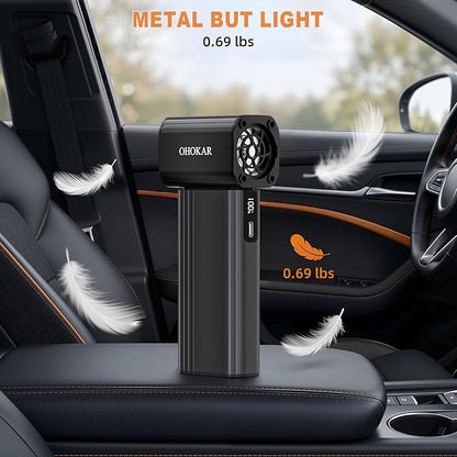 Compressed Air Duster-150000RPM 160W Brushless Motor Metal-Bodied Electric Air Duster, 29.6Wh Rechargeable Cordless Mini Blower, 18W Fast Charging 4-Speed Dust Blower for PC, Keyboard,Car, Home