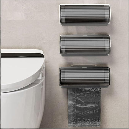 1 Pcs Trash Bag Dispenser Extra Large Trash Bag Dispenser Roll Holder Garbage Storage Box Organizer Plastic Bag Organizer for Kitchen (White)