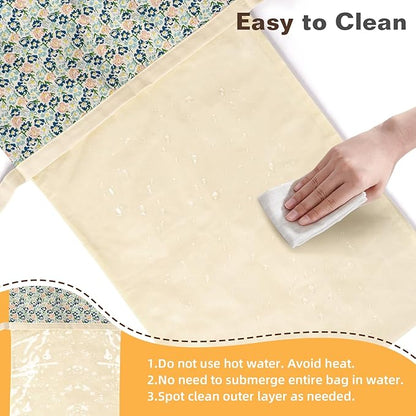 2 Pack XL Reusable Beeswax Bread Bags for Sourdough Baking, Organic Waxed Lined, Cotton Bread Bags for Homemade Bread, Food-Storage Bag to Keep Fresh