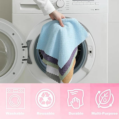 80 Pack Microfiber Cleaning Cloth Roll Reusable Paper Towels 12"x12" Tear Away Cloth,Absorbent Dish Rags for House Kitchen,Wash Cloths,Lint Free Rags for Window Cars Cleaning Supplies