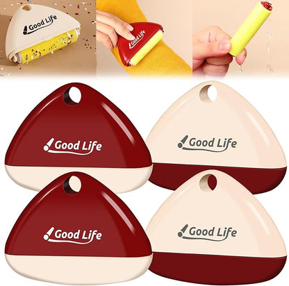 Good Life Lint Roller, Reusable Mini Lint Roller Pet Hair Remover, Portable Lint Roller, Washable Lint Roller, Portable Lint Remover for Clothes, Furniture, Dog & Cat Hair (4 Set)