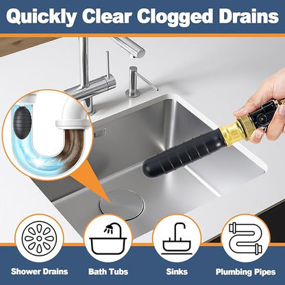 Small Drain Cleaning Bladder for 1″–2″ Pipes, Rubber Drain Bladder Unclogger for Bathroom Sinks, Showers, Kitchen Sinks, Swimming Pool and Main Drains