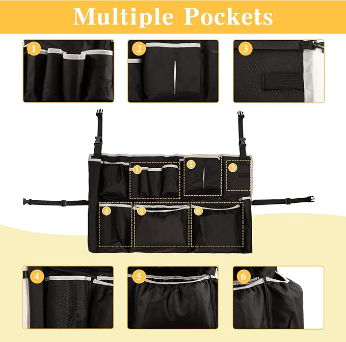 Trash Can Caddy Bag,Cleaning Caddy Bag for 32-55 Garbage Bags Holder,Round Trash Bags Holder,Cleaning Tool Organizer for 13 Pockets,Cleaning for Cleaning Supplies