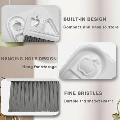 Mini Brush and Dustpan Set – Small Broom and Dustpan Set for Tight Spaces, Compact Dust Pan and Mini Hand Broom Combo
