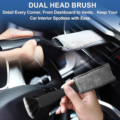 Car Interior Detail Dust Brush, 3PCS car Cleaning Brush, Soft Car Interior Detailing Kit Tools - Professional Auto Detailing Brushes for Car Interior, Air Vents, Computer, Keyboard