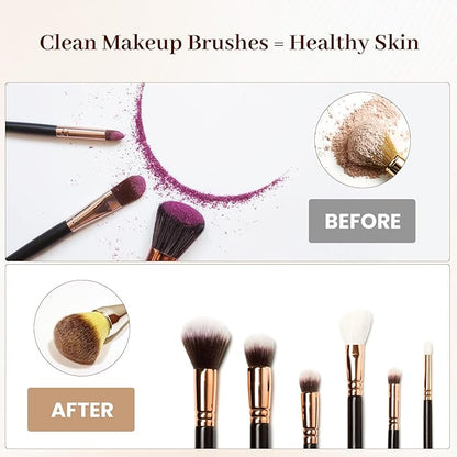 RICRIS Premium Makeup Brush Cleaner Dryer Super-Fast Electric Brush Cleaner Machine Automatic Brush Cleaner Spinner Makeup Brush Tools (White)