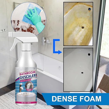 Bathroom Descaler Cleaner, Powerful Stubborn Stains Cleaner, All-Purpose Bathroom Descaler Foam Spray for Bathroom Toilet Bath Shower Glass Cleaner (1, 2pc)