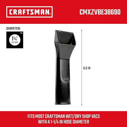 CRAFTSMAN CMXZVBE38690 1-1/4 in. Car Nozzle Wet Dry Vac Attachment, Industrial-Grade Shop Vacuum Accessory for Deep Automotive Cleaning, Fits 1-1/4 in. Hose Diameter