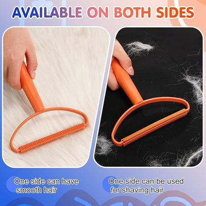 Honeydak 3 Pieces Hair Remover Tool Dog Hair Remover Pro Silicone Cleaner Brush Roller Fuzz Hairball Brush for Carpet Rake, Car Mat, Couch, Pet Bed, Clothes(Blue, Orange)