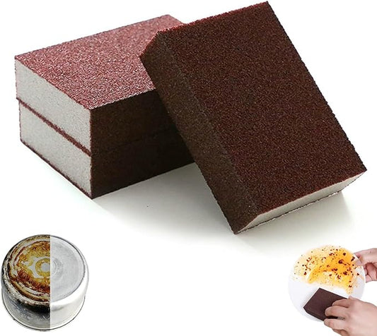 Magic Emery Cleaning Sponge, Nano Carborundum Sponge for Pots and Pans, Heavy Duty Magic Emery Sponge for Kitchen Surface Cleaning, Efficient Magic Eraser for Pots and Pans (3Pcs)