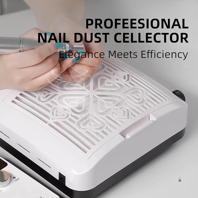Kylara Nail Dust Collector,100W/4500RPM with Adjustable Vacuum Fan Dust Collector for Beginner DIY with Reusable Filter,Powerful Dust Suction Machine for Acrylic Nail Polishing Home/Salon