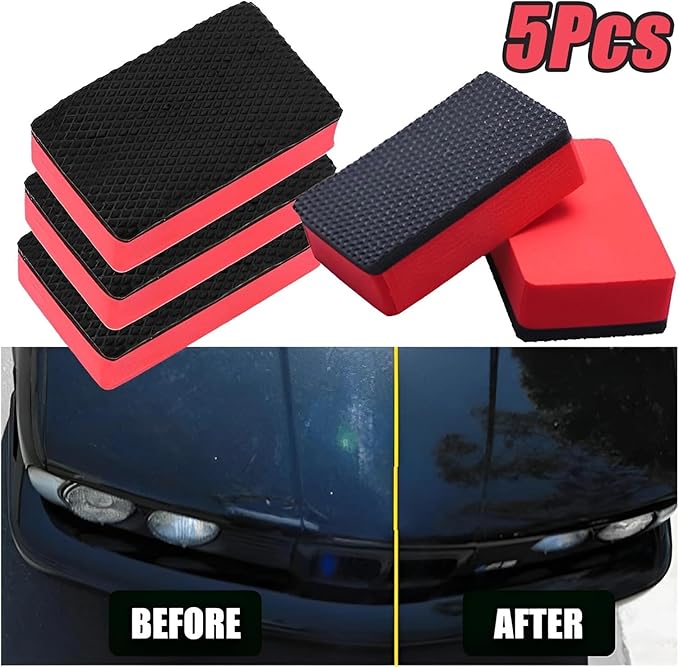 Car Magic Clay Bar Pad Decontamination Sponge Car Detailing Sponge Block Cleaning Smooth Eraser Wax Polish Pad Car Cleaning Tool(1Pcs)