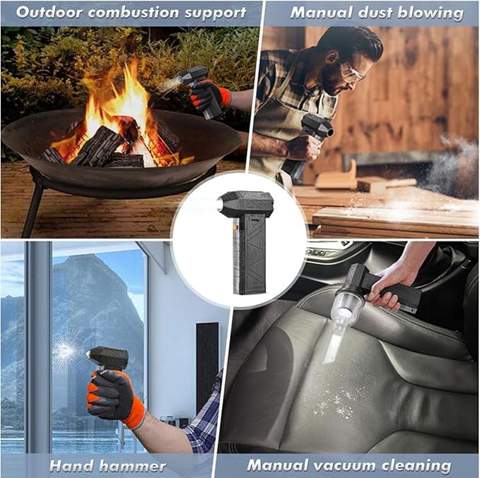 Handheld Dry Blower,130000RPM Powerful Cordless Air Blower,Turbo Powered Mini Portable Blowerfor Car Cleaning
