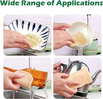 Loofah Scrubber Dishwashing Sponges, Organic Luffa Dish Scrubber, Wash Dishes Without Grease, Kitchen Degreaser Dish Cloth, Water Without Shedding Lint Scouring Pad for Kitchen - 6Pcs 3.15 × 4.7 in