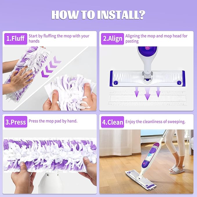 80 Pack Disposable Pads Compatible with Swiffer Power Mop Pads Replacement for Swiffer Power Mop Refills, Multi-Surface &Wood Floor Cleaning