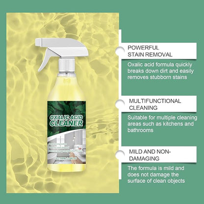 Oxalic Acid Cleaner Spray - Professional Strength Rust Remover & Toilet Bowl Cleaner for Hard Water Stains, Calcium, Lime & Mineral Deposits - Heavy-Duty Bathroom Grout & Tile Cleaning Solution (1)