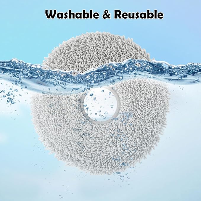 8 Pack Mop Pads for Dreame L40/X40/X50/L50/X30/L20/L40s Ultra/L10s Pro Ultra/L10s Ultra Gen2/X60 Max Ultra, for Mova V50/E40/P10/P50 Pro Ultra, Robot Vacuum Reusable Microfiber Mop Cloth Accessories